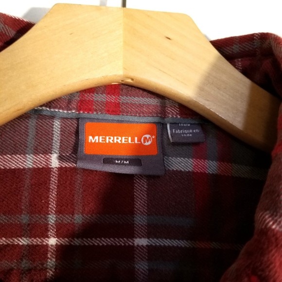 Merrell Red Plaid Flannel Button Down Shirt - Picture 4 of 4